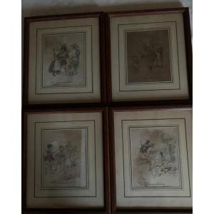 4 Engravings On The Paris Commune By Adolphe Willette