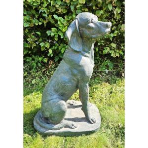 Vintage Bronze-imitation Fiberglass Garden Dog