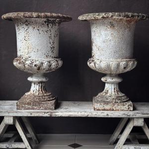 Pair Of 19th Century Cast Iron Art Basins