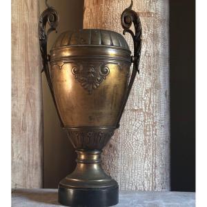 1 Antique Bronze Vase Chiseled /19th Century