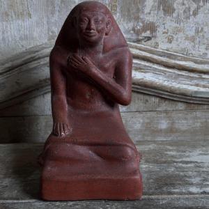 Antique Terracotta Cast Of An Egyptian Scribe/20th Century