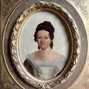 Portrait Of A Young Woman, First Empire, Late 19th Century