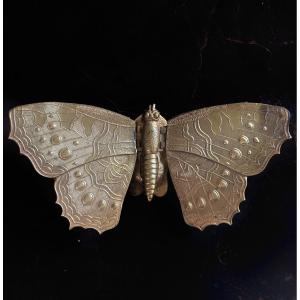 Butterfly Needle Case, Victorian Era, 1871, By W. Avery & Son/redditch, 19th Century