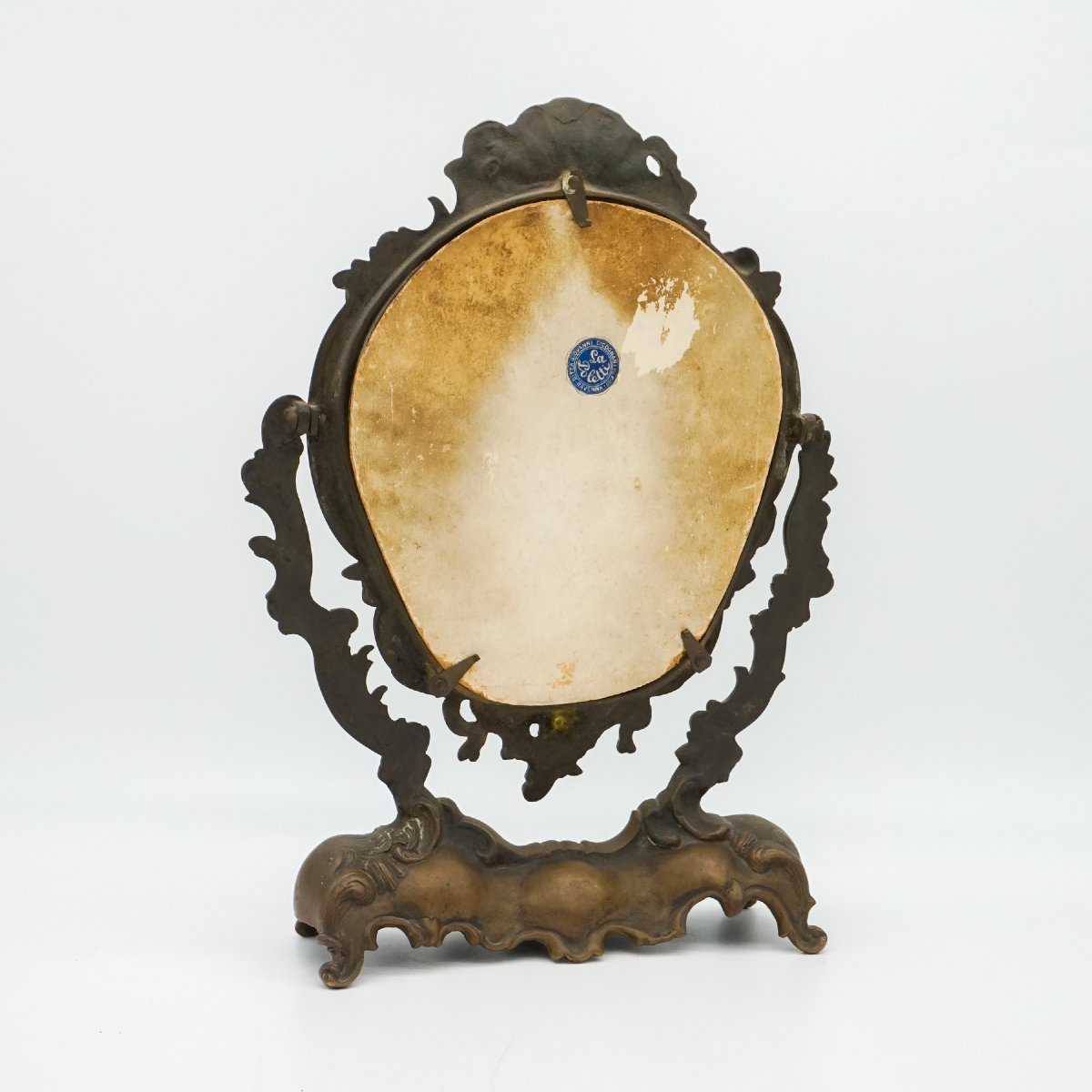 Specchio da Tavolo Antico in Bronzo con Angeli – Stile Barocco, Fine ’800-photo-3