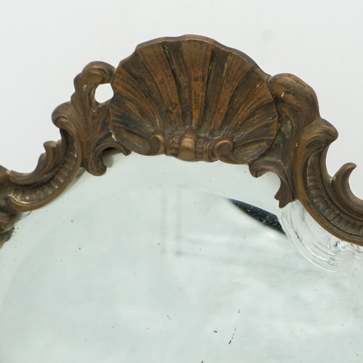 Specchio da Tavolo Antico in Bronzo con Angeli – Stile Barocco, Fine ’800-photo-2