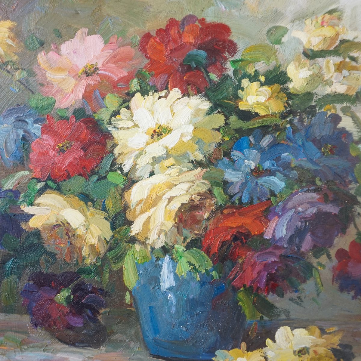 Natura Morta con Fiori – Olio su Tela di Alfredo Cini (1887–1970)-photo-3