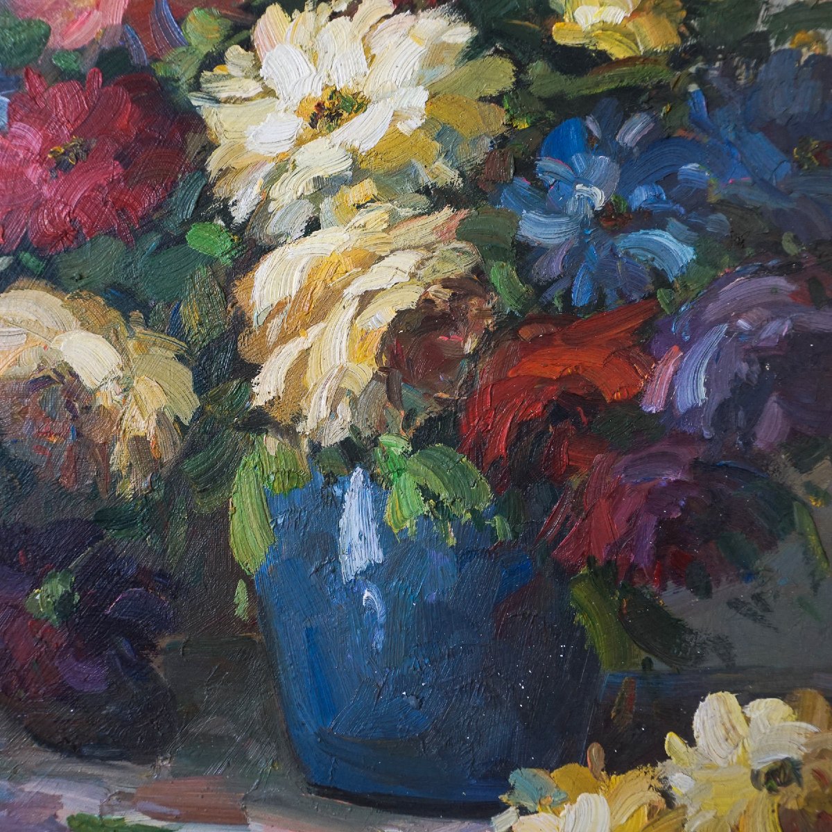 Natura Morta con Fiori – Olio su Tela di Alfredo Cini (1887–1970)-photo-4