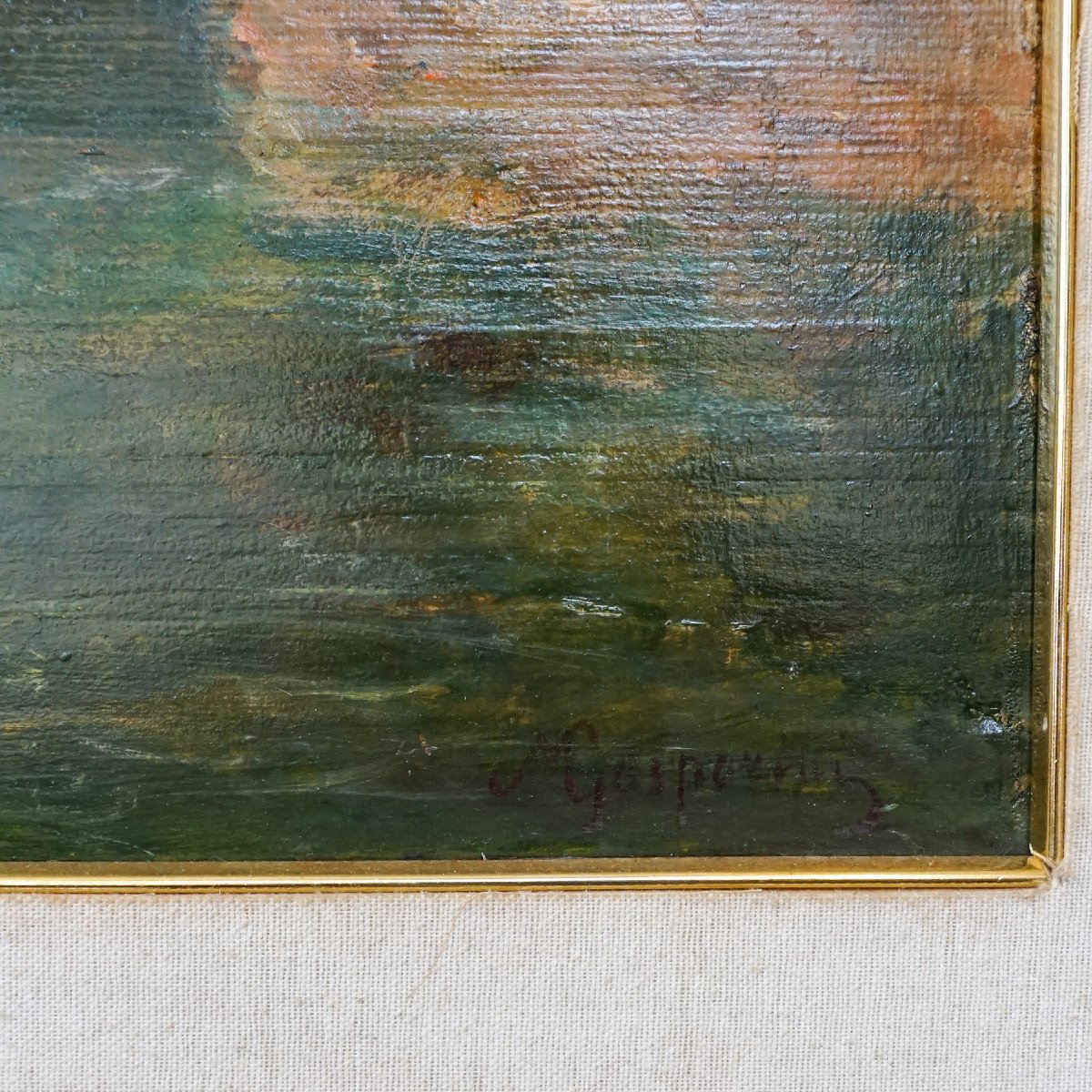 Veduta di Venezia con veliero rosso – Omaggio al Maestro Ciardi, firmato M. Gasparini-photo-3