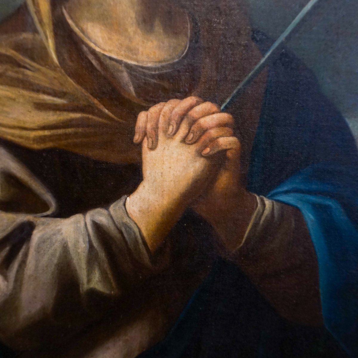 Madonna Addolorata – Olio su tela, scuola italiana XVII-XVIII secolo-photo-3