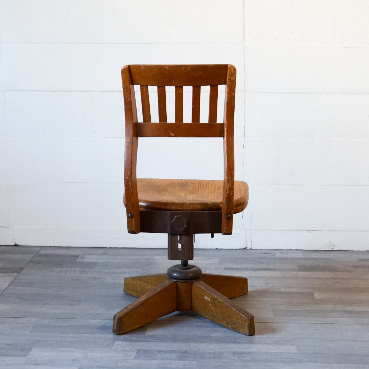 Sedia Girevole da Ufficio in Legno – Anni ’30-photo-3