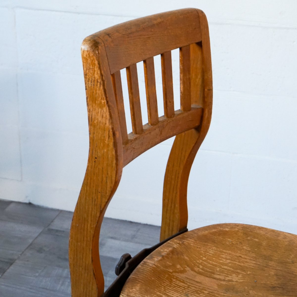 Sedia Girevole da Ufficio in Legno – Anni ’30-photo-1
