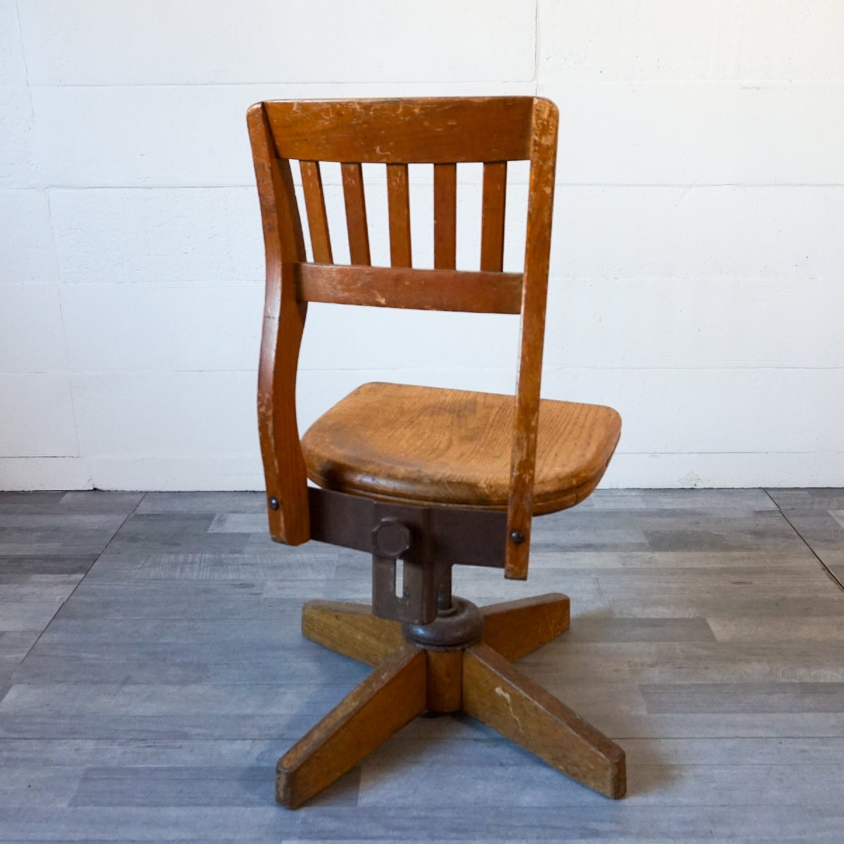 Sedia Girevole da Ufficio in Legno – Anni ’30-photo-3