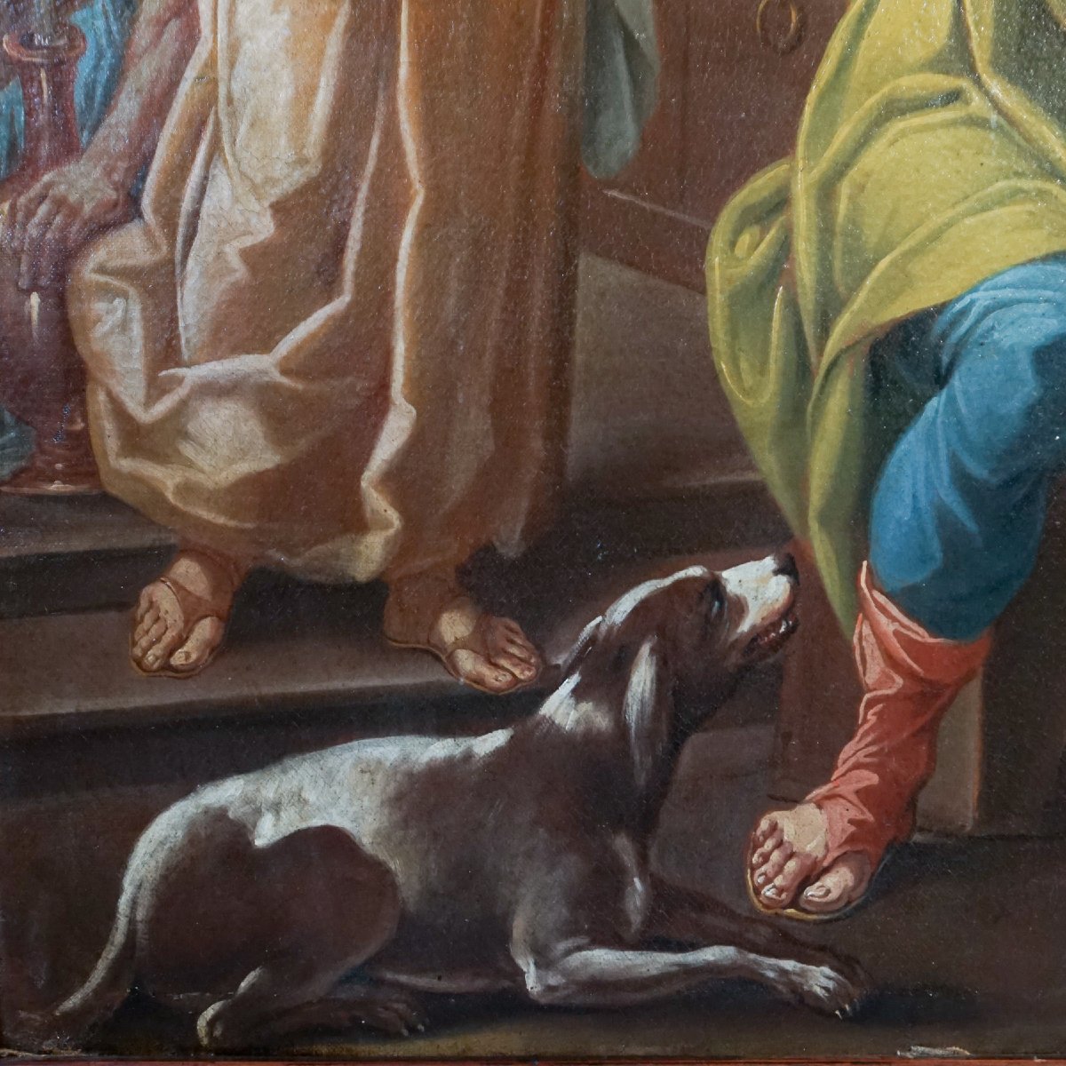 Grande Dipinto “Cena in Emmaus” – Olio su Tela, Scuola Italiana XVIII Secolo-photo-4