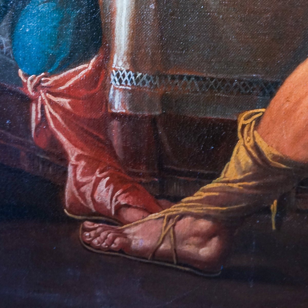 Grande Dipinto “Cena in Emmaus” – Olio su Tela, Scuola Italiana XVIII Secolo-photo-5