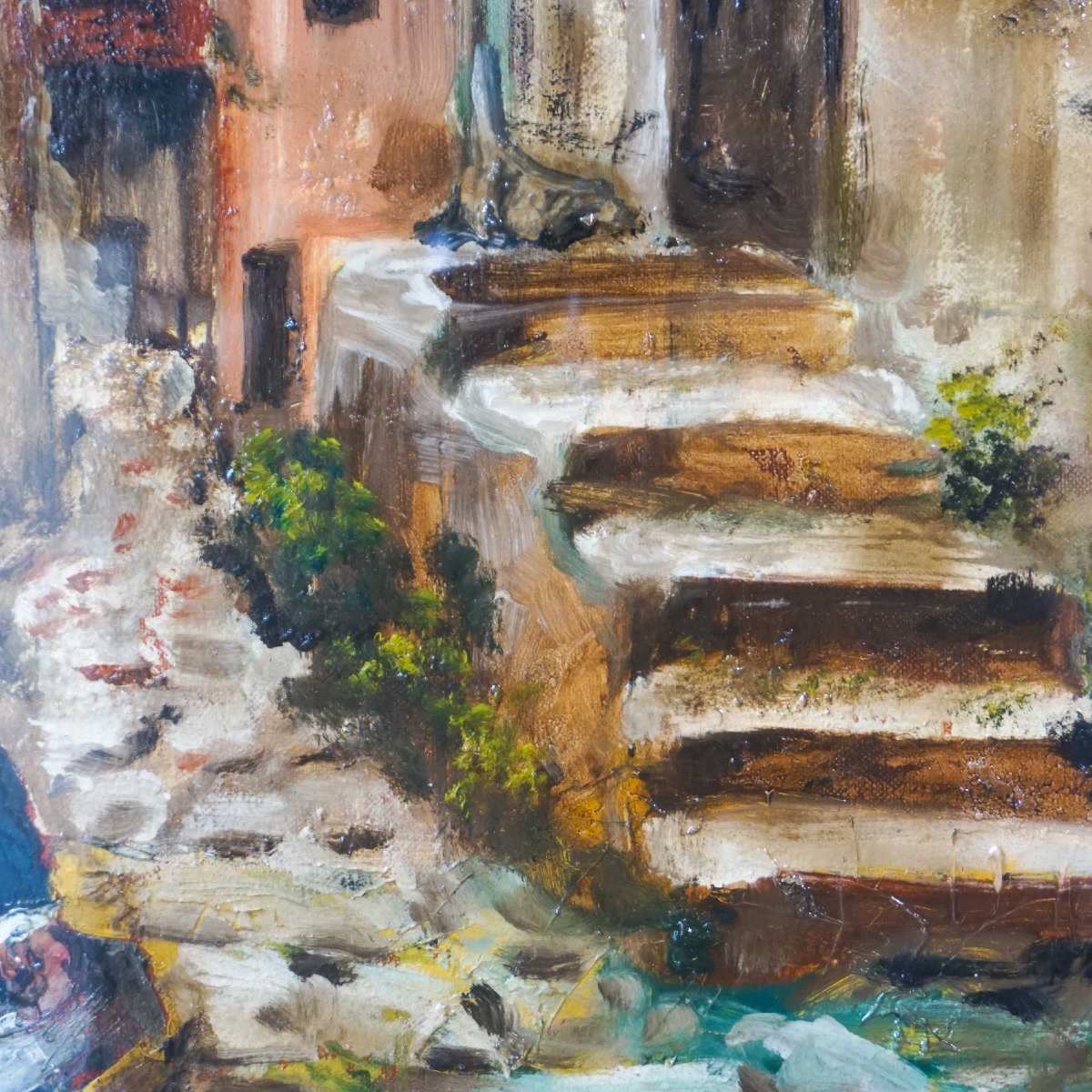 Scorcio di Borgo – Olio su tela firmato Giampaolo Masotti (1970)-photo-3