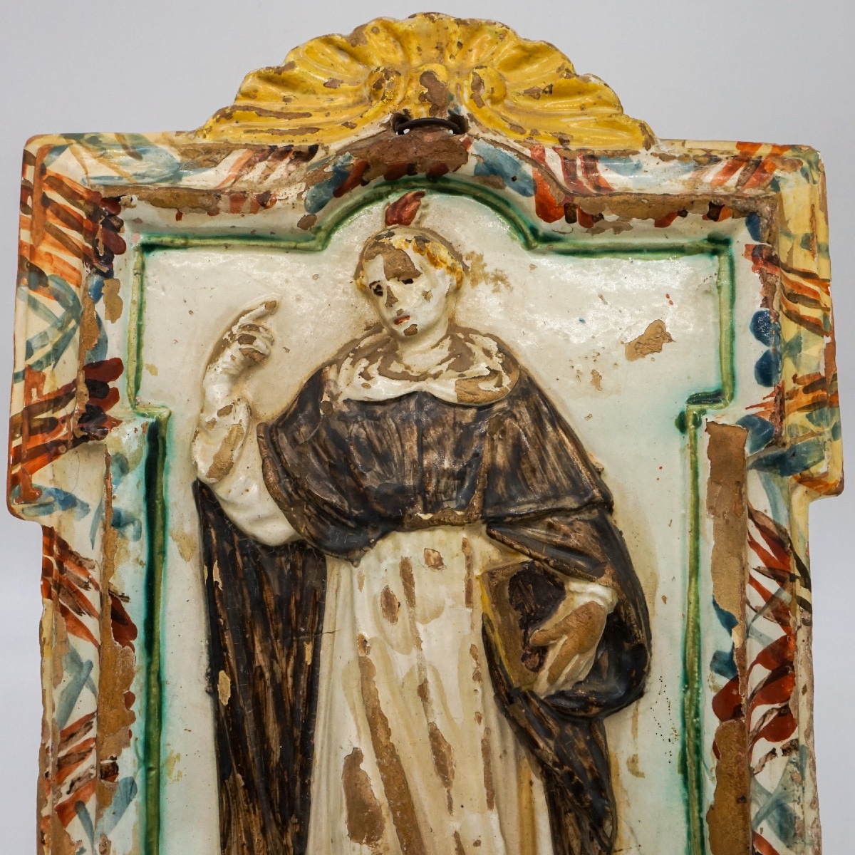 Placca votiva in ceramica smaltata raffigurante San Vincenzo Ferreri – Fine  XVIII secolo-photo-4