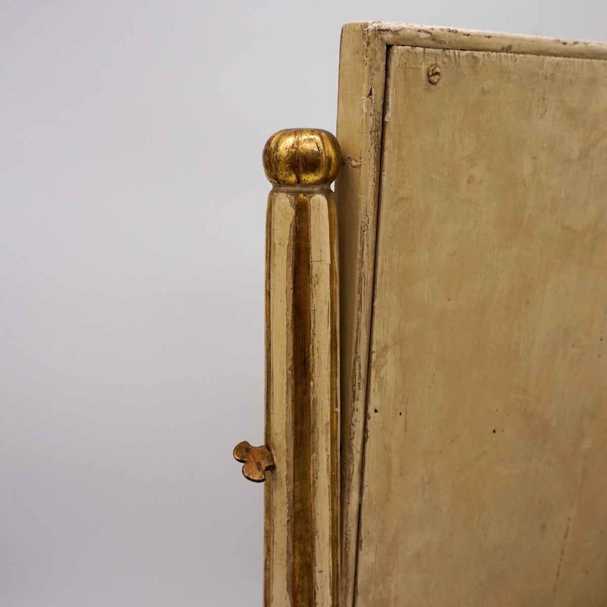 Specchiera da tavolo antica in legno laccato e dorato con cassettino – Italia, XIX secolo-photo-1