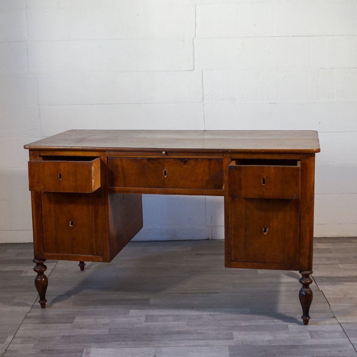 Scrivania antica da lavoro con piano estraibile – Italia, XIX secolo-photo-4