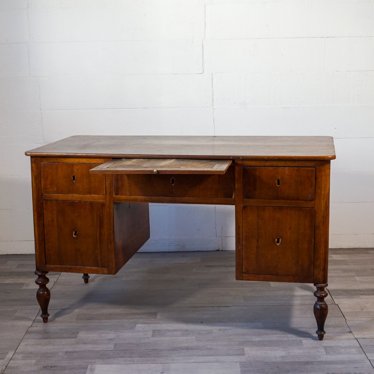 Scrivania antica da lavoro con piano estraibile – Italia, XIX secolo-photo-1