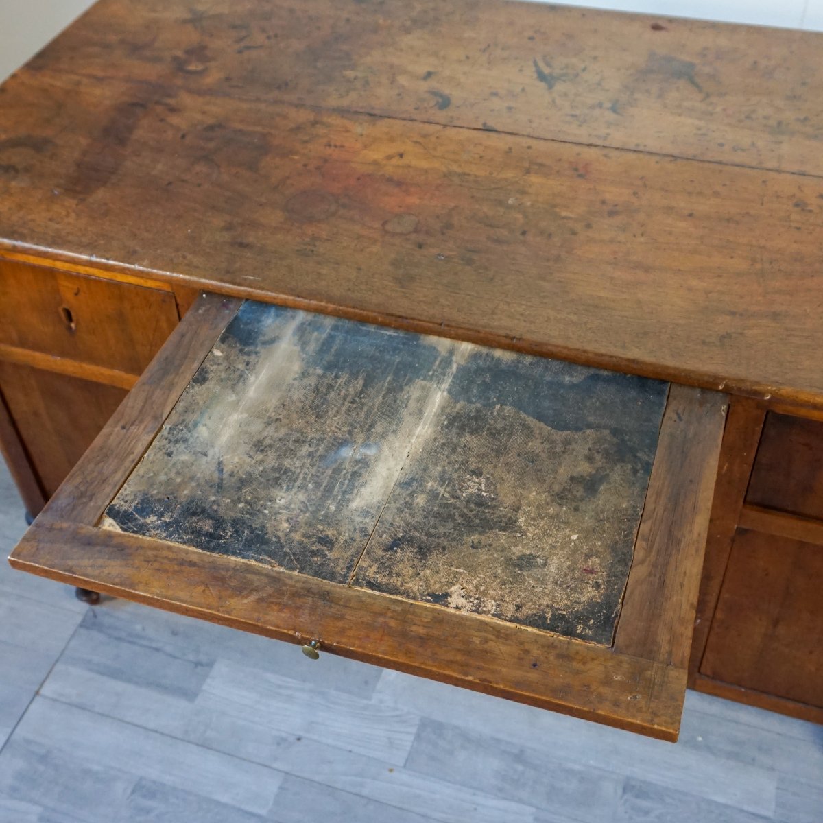 Scrivania antica da lavoro con piano estraibile – Italia, XIX secolo-photo-2