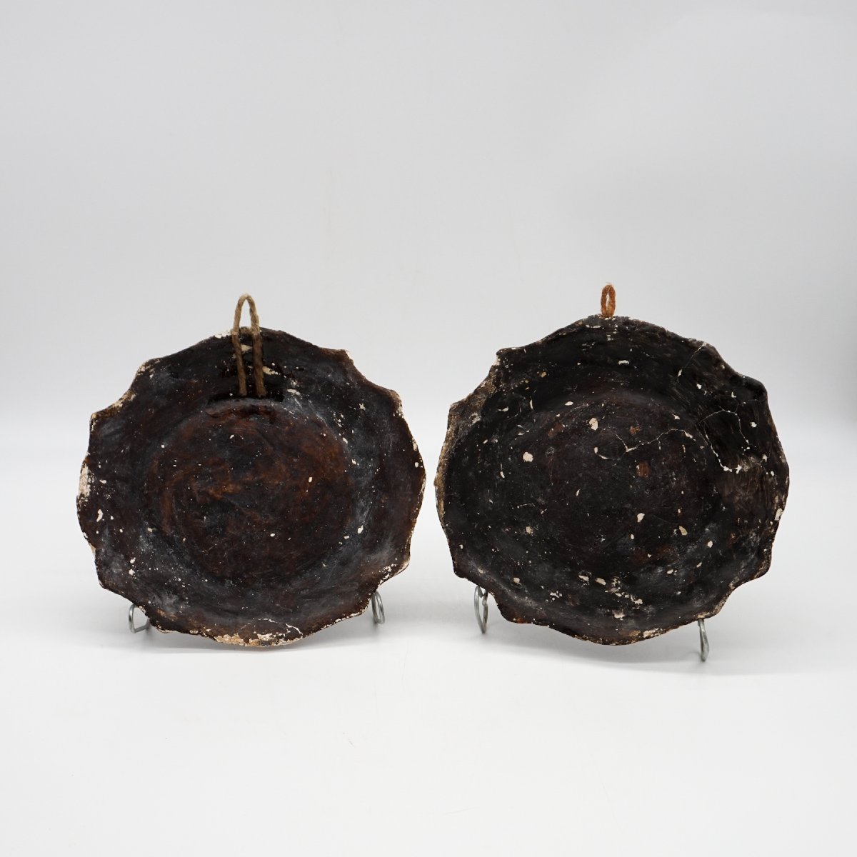 Coppia di Antichi Quadretti in Cartapesta Dipinta – Arte Popolare Italiana, XVII–XVIII Secolo-photo-4