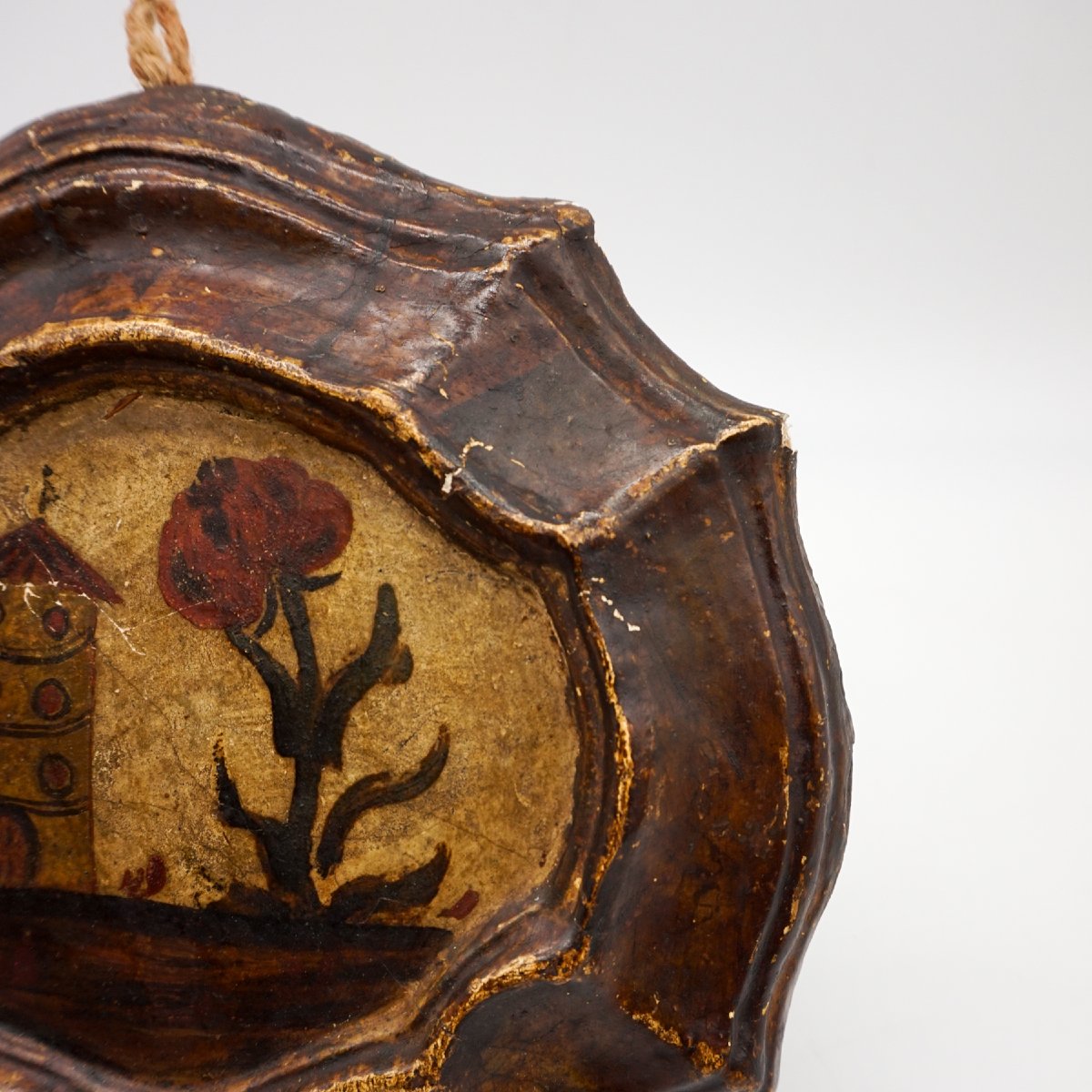 Coppia di Antichi Quadretti in Cartapesta Dipinta – Arte Popolare Italiana, XVII–XVIII Secolo-photo-2