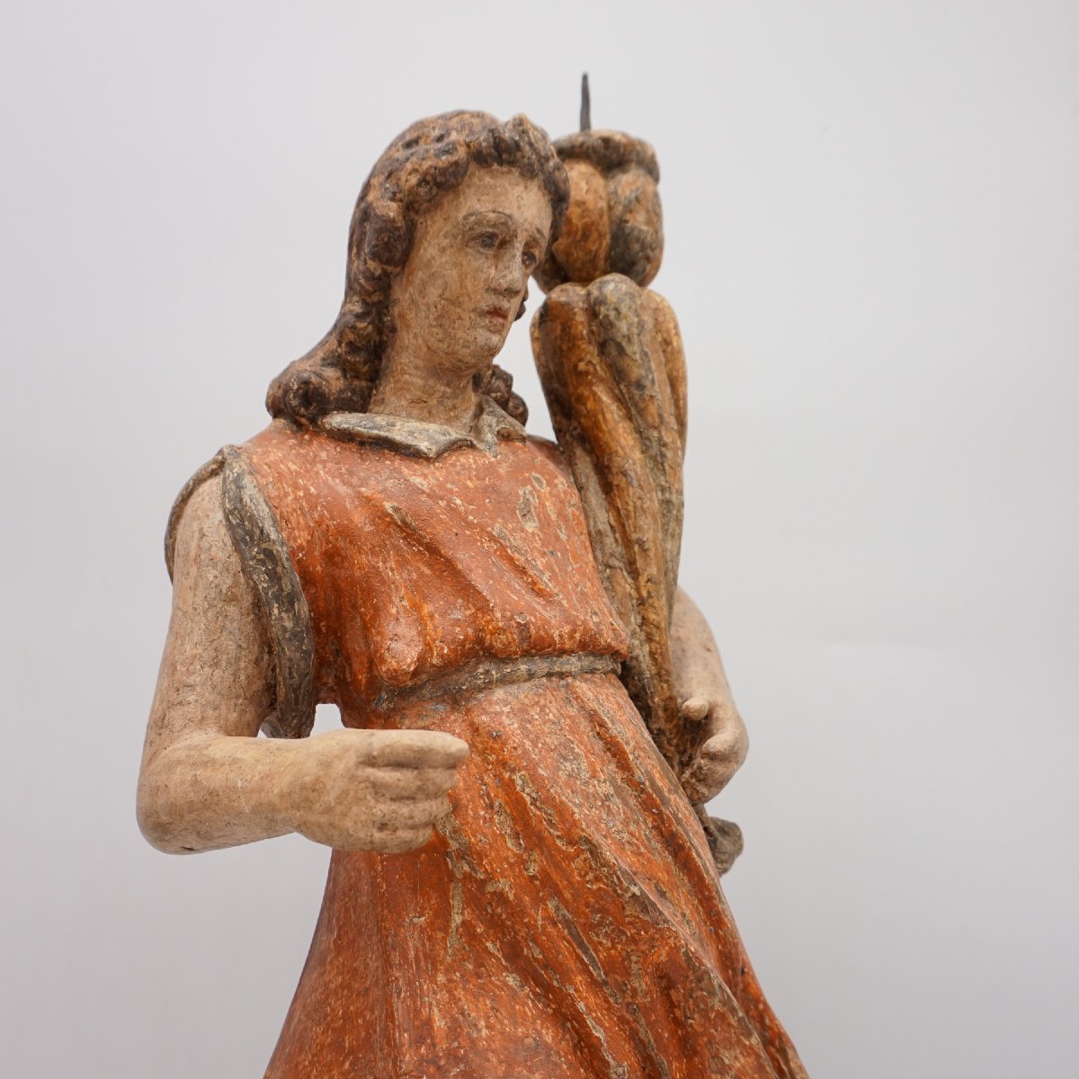 Coppia di Torciere Lignee Policrome – Angeli Rinascimentali, Italia Tardo Cinquecento-photo-4