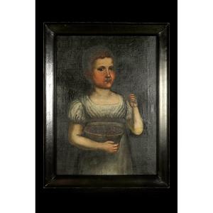 Disturbing Old Portrait, Oil Painting Of A Young Girl Dated 1821 / Oddities
