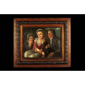 Rare And Antique Oil Painting, Erotic Scene Circa 1800 / Oddities