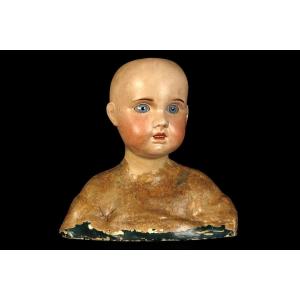 Amazing And Old Doll Bust Circa 1880 / Decoration Store Collection Oddities
