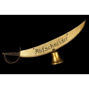 Amazing And Old Bar Sign "aufschneider" Circa 1920 / Wrought Iron Saber