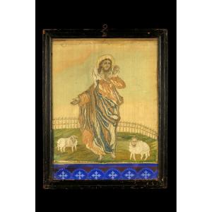 Amazing And Ancient Embroidery, Folk Art Around 1800 / Christ Lambs