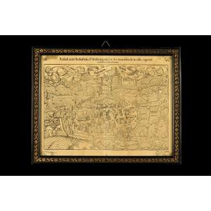 Old Map Of The Town Of Rouffach (alsace), Circa 1550 / Book By François De Belleforest