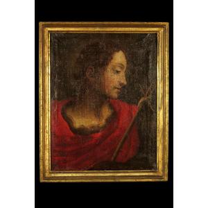 Antique 18th-century Portrait, Oil Painting Of Saint Sebastian / Origin: Italy