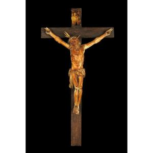 An Antique, Imposing Crucifix, Folk Art, Circa 1850.