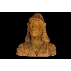 Old And Imposing Bust Of Marianne In Terracotta, Circa 1880.