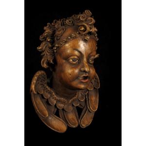 Old Sculpture, Putti In Plaster Around 1880 / Cherub Religion