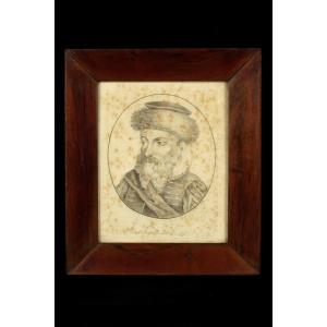Old Pencil Portrait, Jean Gutenberg Around 1850.