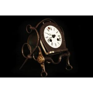 Astonishing Officer's Clock, Folk Art Circa 1880 / Antique Militaria Clock