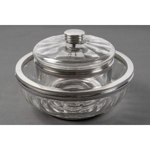 Baccarat - Crystal Caviar Bowl Two Piece Size 20th Art Deco