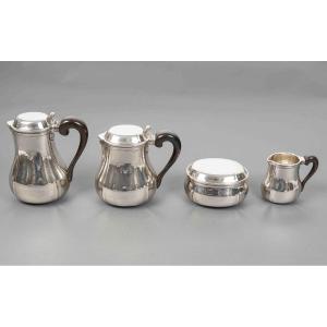 G. Lecomte – 4-piece Solid Silver Tea And Coffee Set, Art Deco Period, 1925