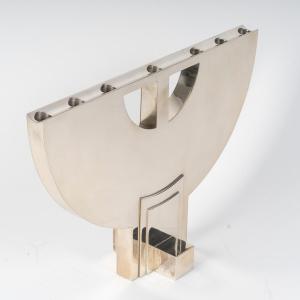 Cleto Munari - Modernist Candlestick With Seven Solid Silver Candles Circa 1980