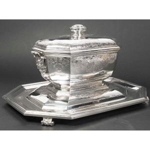 Boin Taburet – Covered Terrine And Its Solid Silver Stand, 19th Century