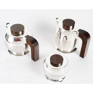 Jean E. Puiforcat – Three-piece Tea/coffee Set In Solid Silver, Art Deco Period
