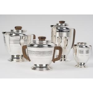Boin Taburet 4-piece Solid Silver Tea/coffee Set, Art Deco Period
