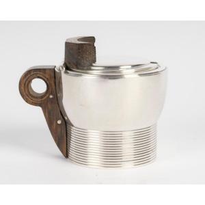 Jean E.puiforcat -moutardier In Sterling Silver, Art Deco Circa 1930