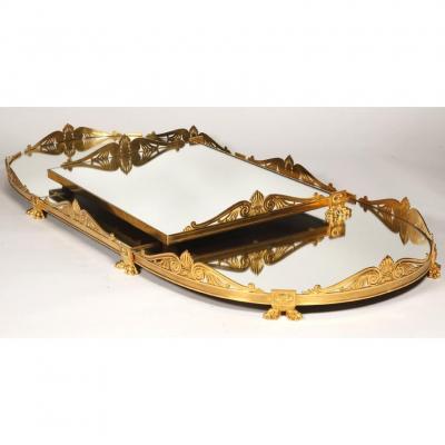 Surtout On Table In Gilt Bronze, XIXth Restoration Period