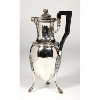 Goldsmith: Jacques Gregoire Rousseau - Jug In Sterling Silver Empire Period