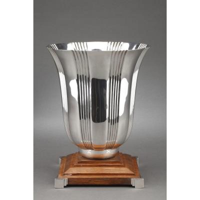 Goldsmith Lapparra - Vase In Sterling Silver Art Deco Period