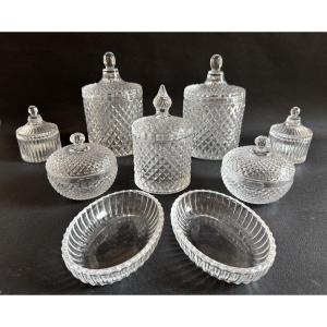 Lot Of Glass Candy Dishes (soap Dishes, Bathroom Boxes, Candy Boxes Or Candy Dishes)